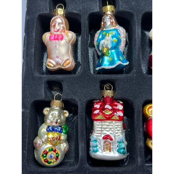 Designers Studio Blown Glass Christmas Ornament Set of 12 Santa/Boy/tree etc. - Picture 9 of 12